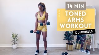 Toned Arms Workout  14 min Upper Body  ARMS  SHOULDERS beginner friendly  dumbbell workout [upl. by Ahselaf]