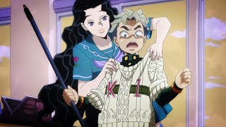 Josuke and Jotaro plan to help Koichi escape from Yukako  仗助と承太郎は康一が由花子から逃げるのを手伝おうと計画する [upl. by Onateyac526]