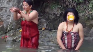 Salinadi snan  open holly bath woman  साली नदि स्नान २०७७ salinadi snan [upl. by Eilyac]