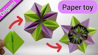 Anti stress toy origami training no glue no scissors😍💚origamipapertoy [upl. by Mortimer]