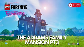 Live Build The Addams Family Mansion in LEGOFortnite fortnitemares [upl. by Titos515]