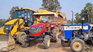 Jcb 3dx Backhoe Loader Machine Loading Murum In Mahindra and Swaraj Tractor  Jcb and Tractor Video [upl. by Akemahs]