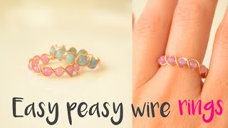 DIY How to make EASY WIRE RINGS [upl. by Ekusuy]