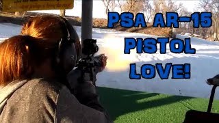 Katlyn Shooting The PSA AR15 Pistol [upl. by Amity942]