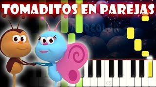 Tomaditos en Parejas  Piano Cover  Tutorial  Karaoke [upl. by Nojed629]