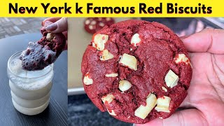 New York’s Famous Red Biscuits  Red Velvet Cookies  Fool Proof Recipe Humainthekitchen [upl. by Ellehsor]