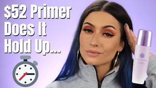 NEW TATCHA THE LIQUID SILK CANVAS PRIMER  REVIEW amp WEAR TEST [upl. by Enyalaj]