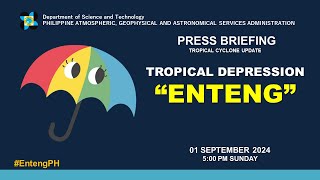 Press Briefing Tropical Depression EntengPH  500 PM Update September 1 2024  Sunday [upl. by Hsetim214]