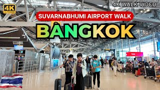 4K HDR Bangkok Suvarnabhumi Airport Walking Tour  Thailands Busiest Airport [upl. by Mosenthal]