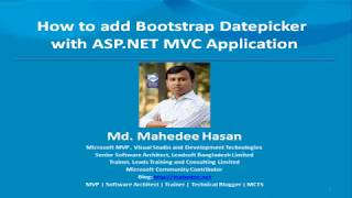 How to add Bootstrap Datepicker in ASPNET MVC Application [upl. by Parsaye]