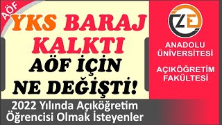 AÖF YKS Baraj Puanı Kalktı  Açıköğretime Girmek İçin Ne Değişti [upl. by Ursas832]