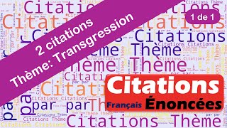 Citations  Transgression 1 de 1 [upl. by Llekcm287]