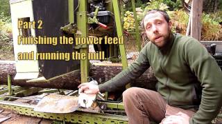 Homemade bandsaw mill Power feed part 2 [upl. by Ahsiele836]