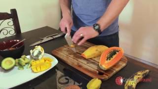 How to cut a Papaya so it looks pretty [upl. by Odarnoc]