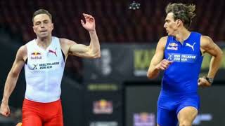 Duplantis Beats Warholm in Thrilling 100m Exhibition Race [upl. by Babbie]