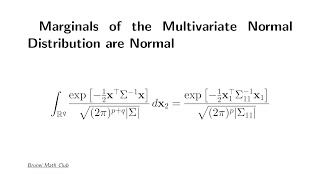 Marginal distributions of the multivariate Normal distribution are normal [upl. by Acinor31]