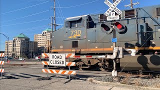 Grain Train Roars Up Hill 2 Mile Long CSX Train Changes Tracks To NS amp House Fire Has Road Blocked [upl. by Fried449]