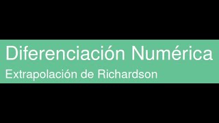 2005 TeoriaExtrapolacion de Richardson [upl. by Anurb]