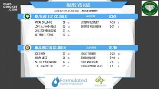 Ramsbottom CC 3rd XI v Haslingden CC 3rd XI [upl. by Hahseram]