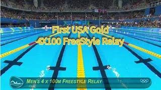 Team USA Wins Gold in 4x100 Freestyle Relay [upl. by Devonna]