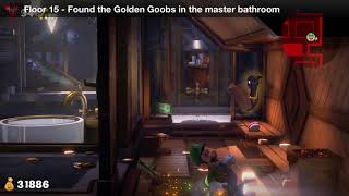 Luigis Mansion 3  Floor 15 Achievement  Found the Golden Goobs in the master bathroom [upl. by Aihsaei608]