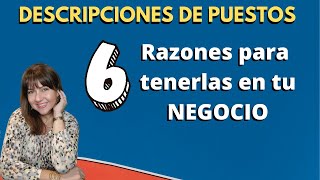 ✔️6 razones para tener DESCRIPCIONES DE PUESTOS en tu NEGOCIO 📝👌 [upl. by Manvel927]