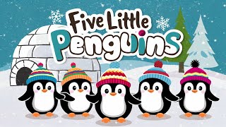 Five Little Penguins  Fun and Playful Kids Poem with Colorful Animation [upl. by Elianore151]