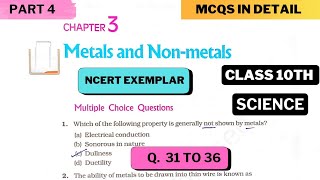 Metals and Non Metals Class 10 Science Ch  3 NCERT Exemplar Problem Solution  Part 4 [upl. by Olim]