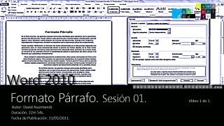 Word 2010 Formato Párrafo Sesión 01 Vídeo 1 de 1 David Asurmendi [upl. by Juana]