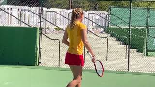 Avanesyan vs Bouzkova 058 Sexy Russian Czech WTA Womens Tennis Practice Indian Wells 2024 wta [upl. by Rauch]