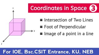 Coordinates in Space 03  Intersection of two lines Image of a point  IOE BscCSIT Entrance KU [upl. by Releehw136]