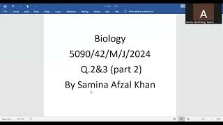 O Level Biology 5090 Paper 42 May June 2024 Part 2 [upl. by Eustace]