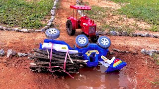 TWO TRACTORS ACCIDENT NEAR ROADSIDE POND FantasyKidzTv [upl. by Incrocci]