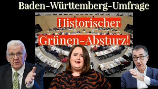 BaWüUmfrage Grüne STÜRZEN ins BODENLOSE [upl. by Goddart]