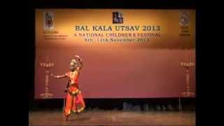 AIGIRI NANDINI Bharatanatyam dance BAL KALA UTSAV2013 NEW DELHI A National Childrens Festival [upl. by Deuno]