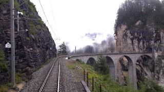 ★ 4K 🇨🇭 Cazis  Albulatunnel II Neu  Samedan cab ride Switzerland 072024 Führerstandsmitfahrt [upl. by Fadiman]