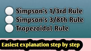 Trapezoidal Rule Simpsons Rules of Mathematical analysis  Numerical analysis  Mathematics [upl. by Alcine]