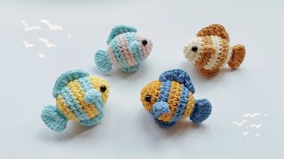 How to Crochet Cute Fish🐟 Keychain｜Crochet Tutorial｜Step by Step｜Keychain Crochet Pattern [upl. by Bryner256]