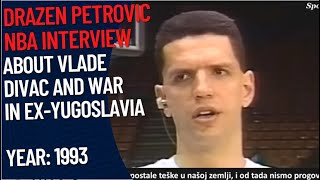 Drazen Petrovic Interview About Vlade Divac  Petrović priča o Divcu [upl. by Olatha]