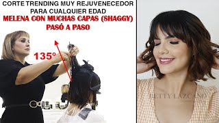 CORTE TRENDING MUY REJUVENECEDOR PARA CUALQUIER EDAD MELENA CON MUCHAS CAPAS PASO A PASO SHAGGY [upl. by Rhyne435]