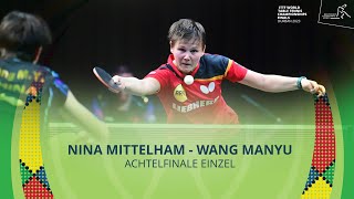 Nina Mittelham  Wang Manyu I Achtelfinale Einzel I WM 2023 in Durban [upl. by Ahsinid]