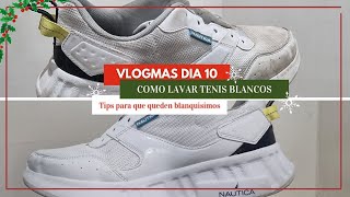 Como lavar tenis blancos de tela  vlogmas 10  tips [upl. by Yanffit]