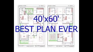 40x60 House Plan  East Facing  2 Story  G1  Visual Maker [upl. by Enirok]