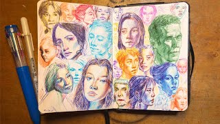 Using a BALLPOINT PEN to make ART  sketch w me  tips [upl. by Prudi]