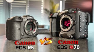 Canon R5 vs Canon C70  InDepth Video Shootout [upl. by Hairahcaz]