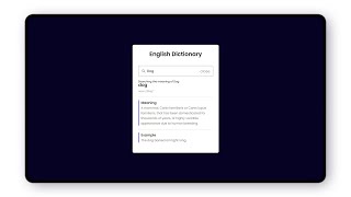 Build an English Dictionary App with HTML CSS and JavaScript [upl. by Bull]