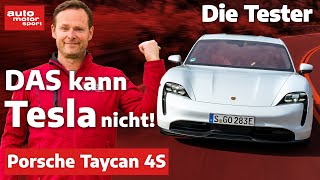 Porsche Taycan 4S DAS kann Tesla nicht  Test  auto motor und sport [upl. by Wallas]