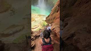 SCARIEST Waterfall Decend in Arizona 🫣 Havasupai Falls to Mooney Falls [upl. by Nicoline91]