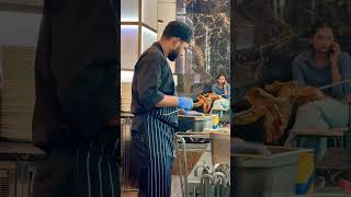 Chef preparing Tandoori Chicken marination onto barbecue skewers pakistanicuisine foodie [upl. by Mendive]