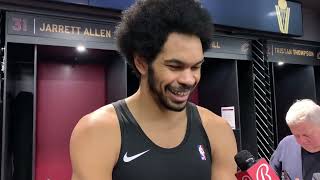 Jarrett Allen Reacts To Matching Up With Spurs Rookie Victor Wembanyama Grateful For Cavs Trust [upl. by Lasonde]